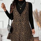 Layered Look Leopard Cami Dress & Top Set