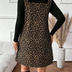 Layered Look Leopard Cami Dress & Top Set