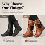 Women’s Lace-Up Low-Heel Round Toe Ankle Boots