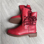 Women’s Lace-Up Low-Heel Round Toe Ankle Boots