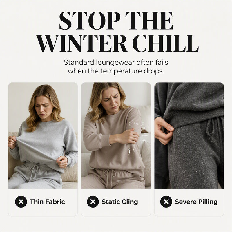 💖 Premium Comfort✨Embossed Geometric Plush Set – Warm embossed plush matching set, trendy & cozy for cold days🍂👚