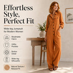 ✨ Effortless Everyday Style | Women's Relaxed Wide-Leg Cargo Jumpsuit