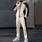 ✨ Easy Everyday Comfort | Men's Color-Block Zip-Up Hoodie & Sweatpants 2-Piece Set