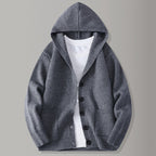 ☁️ Cozy Everyday Comfort | Men's Hooded Textured-Knit Button Cardigan
