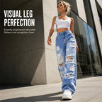 ✨ Effortless Everyday Style FREE SHIPPING | Women's Distressed High-Rise Wide-Leg Jeans