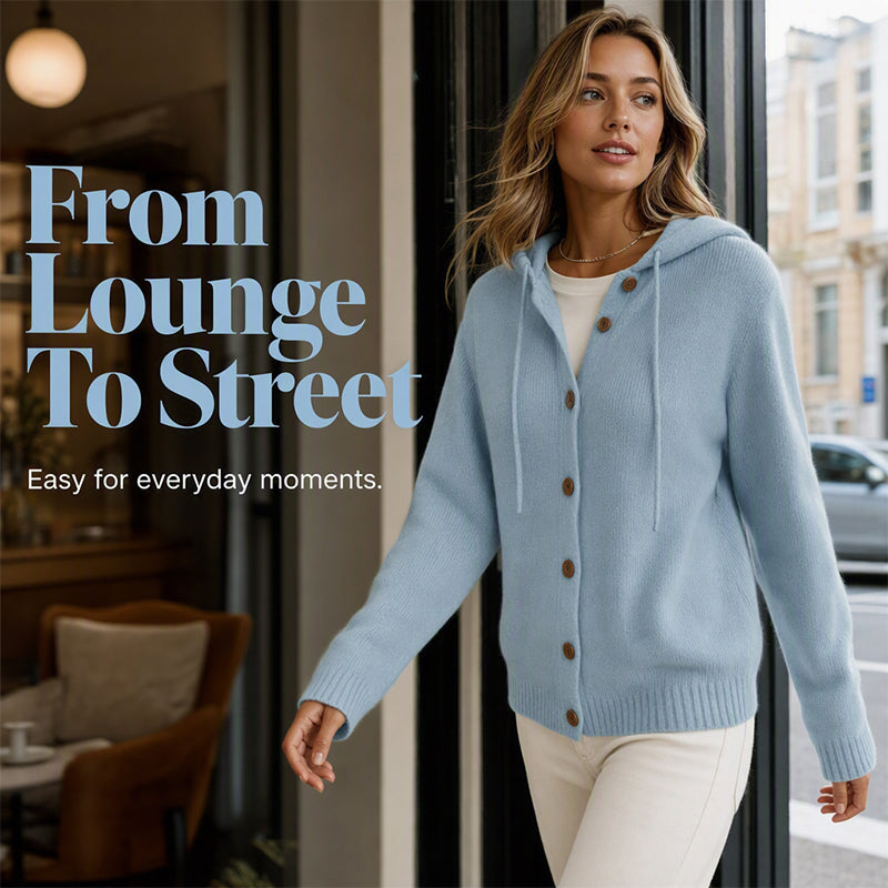 💖Women's Cozy Hooded Knit Cardigan
