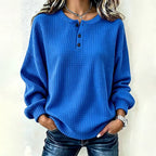 🔥49% OFF! Womens's Casual Waffle Knit Sweatshirt