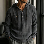 Men's Casual Long Sleeve Hooded Shirt