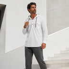 Men's Casual Long Sleeve Hooded Shirt