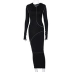 Women's Slim-Fit Hooded Maxi Dress