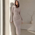 Women's Slim-Fit Hooded Maxi Dress