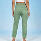 Women's Casual Drawstring Denim Jogger Pants