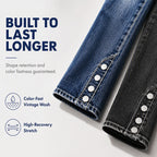 💖 Latest Design Free Shipping | Women's Stretch Slim-Fit Jeans with Button-Hem Detail