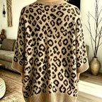Women's Chic Leopard Print Knit Cardigan