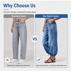 👖 Shape It Your Way | Women's High-Waisted Adjustable-Hem Barrel Jeans