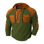 Men's Casual Waffle Knit Hooded Sweatshirt