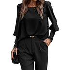✨ Elevated Everyday Style | Women's Lantern-Sleeve Relaxed Blouse