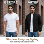 🧥 Rugged Texture, Easy Layering | Men's Suede-Look Western Bomber Jacket