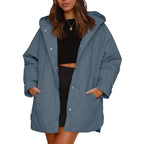 ❄️ Quilted Warmth, Easy Coverage | Women's Diamond-Quilted Hooded Coat