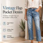 Women's High-Waisted Stretch Straight Leg Jeans