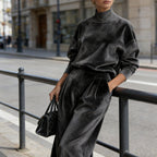 Women’s Casual Warm Top & Wide Leg Pants 2-Piece Set