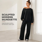 🌸Plus-Size Loose Fit, Freedom to Move🧘 Women's Leisure 2-Piece Set – Elastic Waist & Side Pockets | Loose & Non-Restrictive, Comfortable & Free ✨