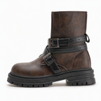 👢 Buckle Detail, Stable Steps | Women's Round-Toe Chunky Mid-Heel Ankle Boots