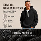 Men's Casual Half-Zip Corduroy Hoodie