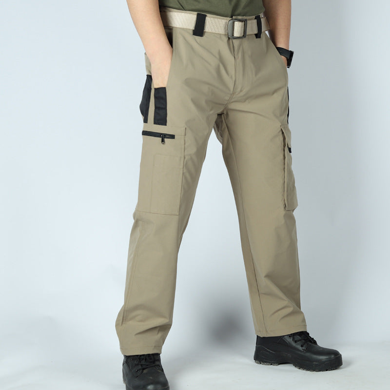 Men's Solid Color Breathable Long Cargo Pants