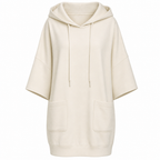 ☁️ Relaxed Comfort | Women's Oversized Hooded Knit Sweatshirt with Deep Pockets