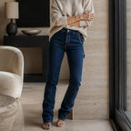 👖 Stretch Comfort, Utility Style | Women's Carpenter Pocket Bootcut Jeans