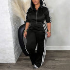 Chic Athletic Tracksuit - Long Sleeve Jacket and Pants Outfit