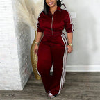 Chic Athletic Tracksuit - Long Sleeve Jacket and Pants Outfit