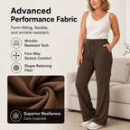 Women's High-Waisted Drawstring Cargo Flare Pants
