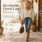 🌸 Delicate Floral Lace, Effortless Drape | Women's Loose-Fit Crochet Blouse