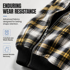 Unisex Reversible Plaid Zipper Hooded Jacket