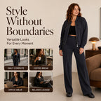 Women's Zip-Up Jacket & Straight-Leg Pants Set