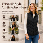 Women's Quilted Stand Collar Puffer Vest