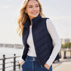 Women's Quilted Stand Collar Puffer Vest