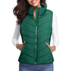 Women's Quilted Stand Collar Puffer Vest