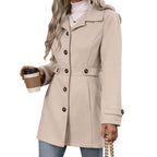 💖 Tailored to Flatter | Women's Belted Single-Breasted Slim Coat