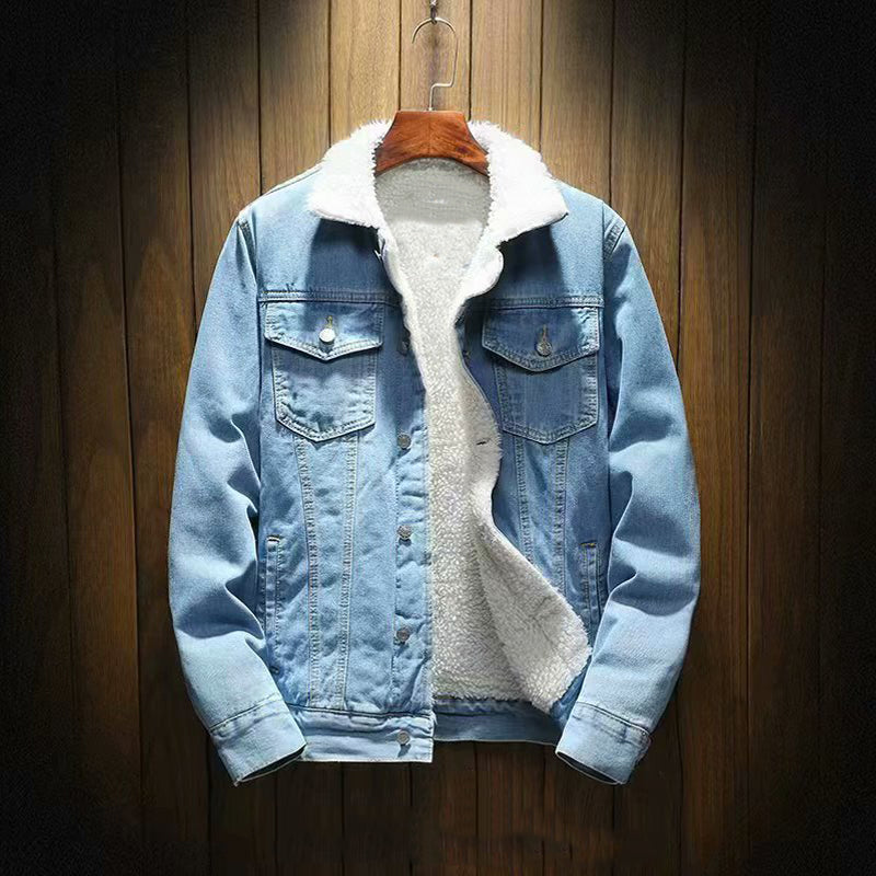 Men’s Casual Sherpa-Lined Denim Jacket