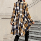 ✨ High-Low Hem, Waist-Flattering Shape | Women's Plaid Peplum Coat ⚡ Free Shipping