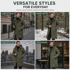 Men's Casual Mid-Length Padded Winter Thickened Warm Outerwear Coat Plus Size