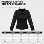 Women's Heart Cutout Mock Neck Slim Fit Top