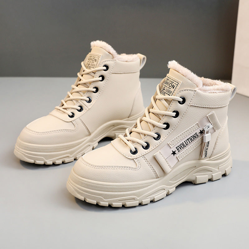 Women's Waterproof Lace-Up Warm Ankle Boots