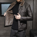🧥 Plush-Lined Warmth, Refined Leather-Look Style | Men's Zip Jacket ⚡ Free Shipping