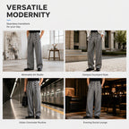 💼 Tailored Waist, Effortless Drape | Men's Double-Breasted High-Waist Pants