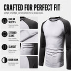 Men's Color-Block Raglan Long Sleeve T-Shirt