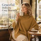 Women's Elegant Knitted Shawl Wrap Solid Color Loose Fit Versatile Cape